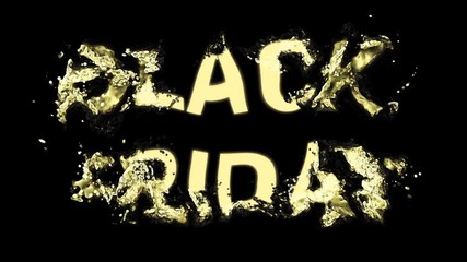 Wall Mural - word black friday. animation of the text black friday on white black background