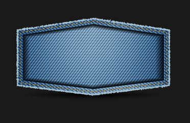 Poster - Vector label jeans blue texture background