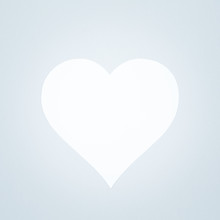 White Heart On A Pastel Background. Valentine Day Concept. Trendy Minimalistic Flat Lay Design Background