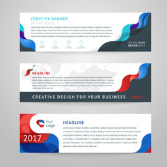 Wall Mural - Vector set of abstract design templates horizontal banner