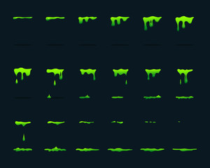 Wall Mural - key frame animation of dripping acid. vector picture set