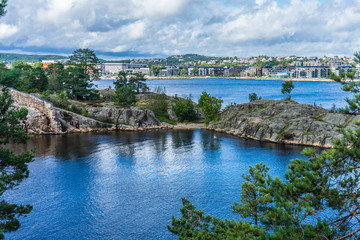 Canvas Print - Norway, Kristiansand cityscape