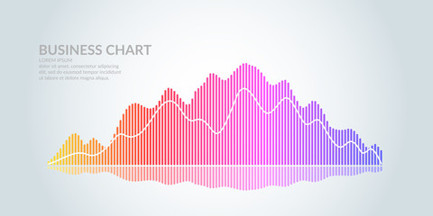 Wall Mural - Business graph on a white background. Chart analysts of growth and falling profits.