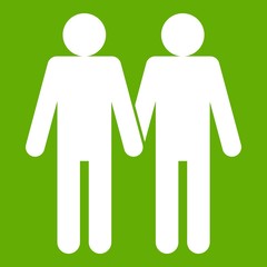 Wall Mural - Two men gay icon green
