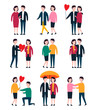 © Ira Yapanda - Romantic couples, lover people together. Person character vector set