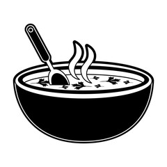 Poster - Delicious dish of soup icon vector illustration graphic design