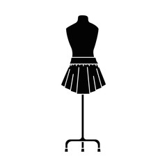 Sticker - elegant skirt for woman in manikin vector illustration design