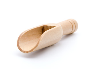 wooden scoop isolated on white background