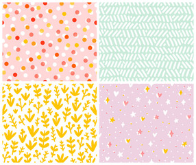 Abstract set, 4 seamless patterns