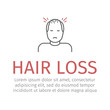 Hair Loss line. Vector sign for web graphic.