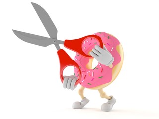 Sticker - Donut character holding scissors