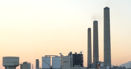 Wall Mural - Power station under sunset in Hong Kong