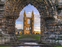 The Sun Shining On The Ruins Of St Andrews Cathedral Viewed Through The Archway