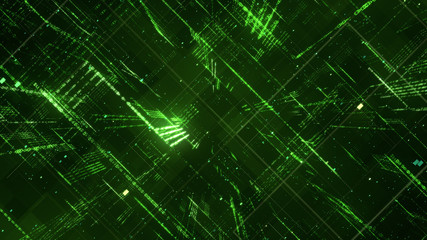 Wall Mural - digital binary code matrix background - 3d rendering of a scientific technology data binary code net