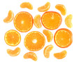 © Grigoriy Lukyanov - Ripe cut and slice tangerines top view isolated