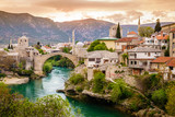 Fototapeta  - City of Mostar and Neretva River