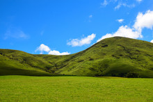 Green Hills Blue Sky Grass Meadow