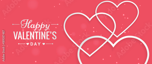 Happy Valentine S Day Holiday Banner Background With Hearts And