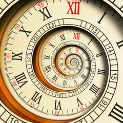 Wall Mural - high resolution antique old spiral clocks abstract fractal spiral. watch clock unusual texture fract
