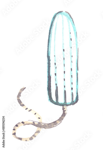 Plain White Tampon With String Painted In Watercolor On Clean White Background Buy This Stock Illustration And Explore Similar Illustrations At Adobe Stock Adobe Stock