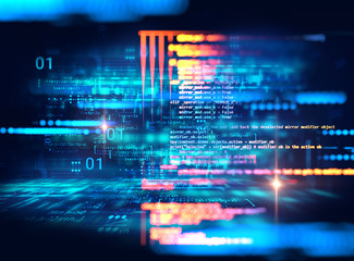 Wall Mural - programming code abstract technology background of software developer and computer script