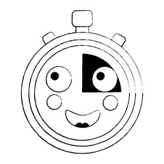 happy chronometer kawaii icon image vector illustration design  black sketch line