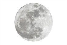 Full Moon Isolated Over White Background