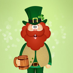 Poster - Saint Patrick with beard and beer