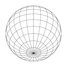 Earth Planet Globe Grid Of Meridians And Parallels, Or Latitude And Longitude. 3D Vector Illustration.