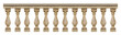 Detail of a concrete italian balustrade - seamless pattern concept image on white backgroud for easy selection