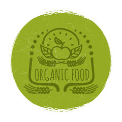 Canvas Print - Grunge organic food label or banner design