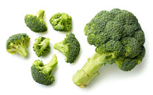 Fresh Broccoli On White Background
