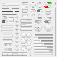 Wall Mural - set of interface navigation buttons, sliders, media buttons