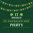 St. Patricks Day party poster with bunting banners