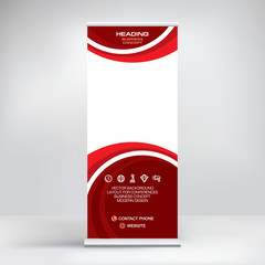 banner roll-up design, business concept. graphic template roll-up for exhibitions, banner for semina