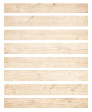 Old Brown Wooden Planks Isolated On White Background