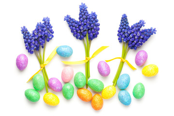 Wall Mural - Easter Composition on White Background