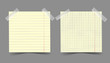 © oksanaoo - Vector icon in a cage and in a line. School book, blank sticker for notes, pasted with adhesive tape. Realistic  sticker with shadow
