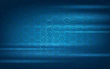 Wall Mural - Blue background Hexagon modern