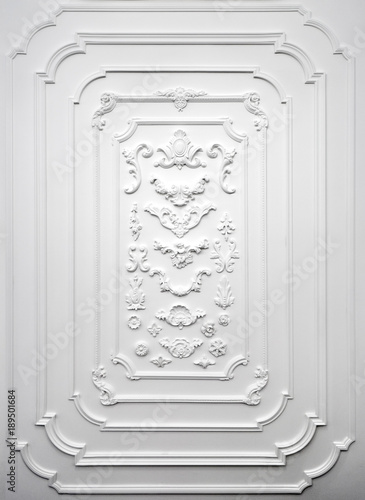 Decorative Item Made Of White Plaster On Wall Relief Stucco