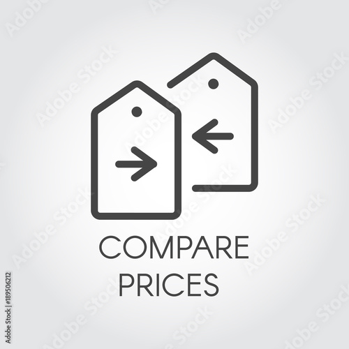 compare prices icon drawing in line design financial comparison compare stock prices