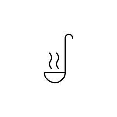 Wall Mural - ladle spoon line icon on white background