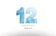 12 blue polygonal number logo icon design