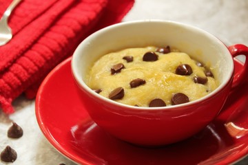 Microwave Chocolate chip mug cookie