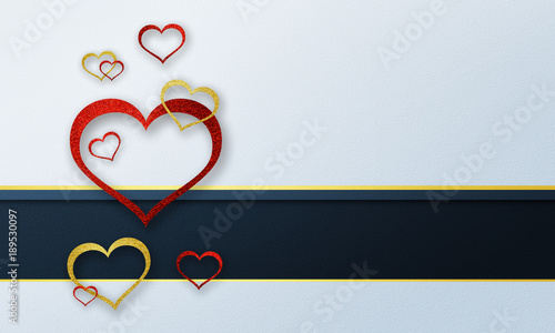 Hearts love with gold - val...
