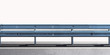 Barrier, designed to prevent the exit of the vehicle from the curb or bridge, moving across the dividing strip. Guarding rail panorama isolated on white background