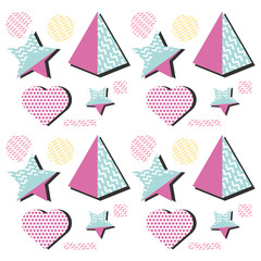 Sticker - seamless geometric pattern in memphis style