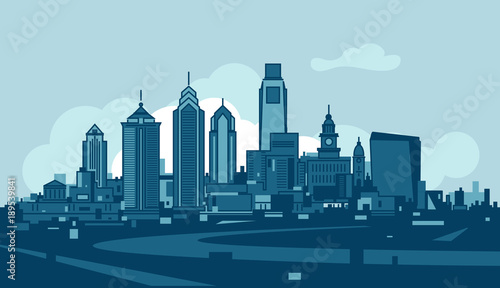 Philadelphia skyline Wallpaper Mural