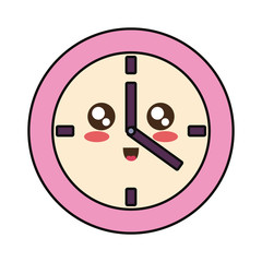 Canvas Print - kawaii pink clock  vector illustration