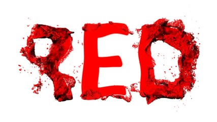 Wall Mural - red. vivid animation of words on an isolated background
